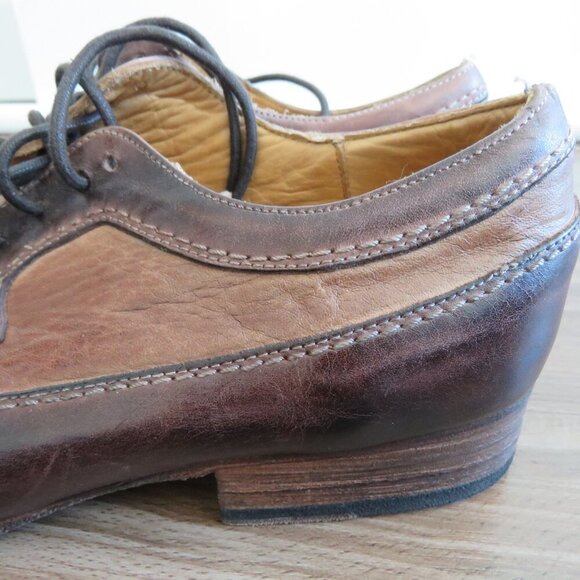 BED STU Bench Made Cobbler Series Wingtip Derby Brogue Shoes Brown Leather 10 - Picture 7 of 15